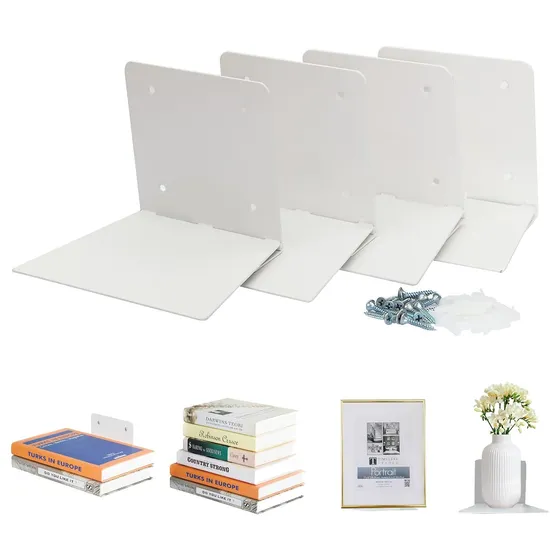 STORAGE MANIAC Invisible Floating Bookshelf — White