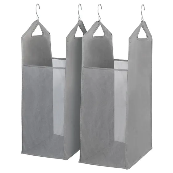 STORAGE MANIAC Hanging Laundry Hamper (2-Pack) — Gray