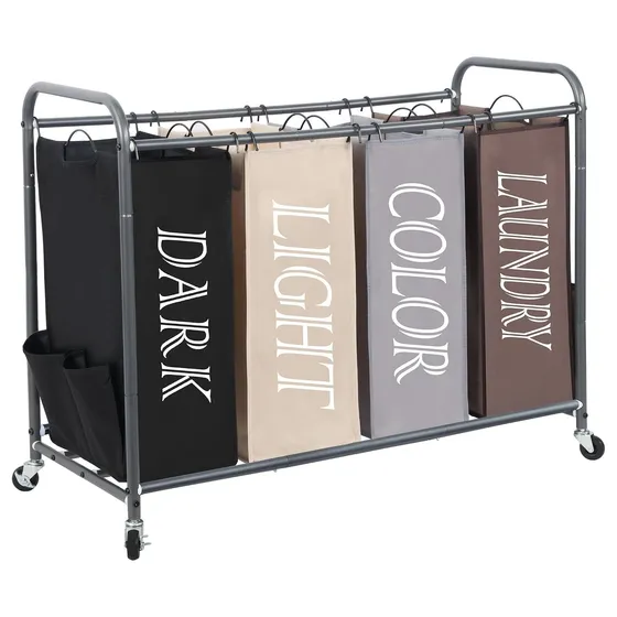 STORAGE MANIAC Rolling Laundry Sorter — Multicolour