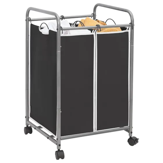 STORAGE MANIAC Rolling Laundry Sorter — Black
