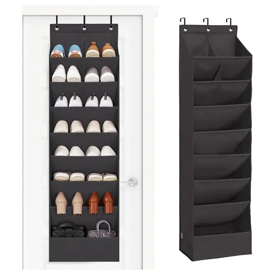 STORAGE MANIAC Over-the-Door Shoe Organizer — Black