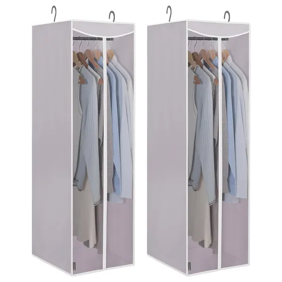 STORAGE MANIAC Hanging Garment Bags (2-Pack) — Gray