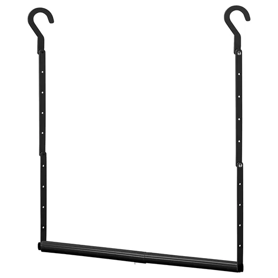 STORAGE MANIAC Foldable Adjustable Closet Rod — Black