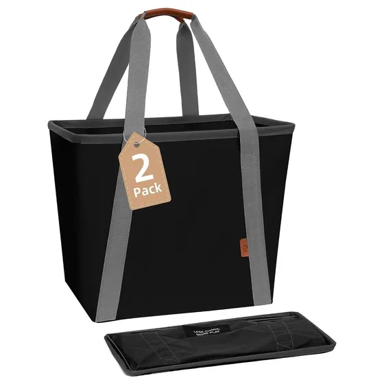 STORAGE MANIAC Collapsible Laundry Caddy — Black