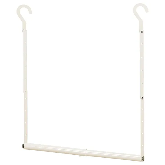 STORAGE MANIAC Foldable Adjustable Closet Rod — White