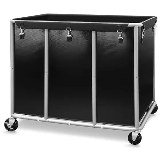 STORAGE MANIAC Commercial Laundry Cart 420 L — Black