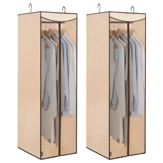 STORAGE MANIAC Hanging Garment Bags (2-Pack) — Beige