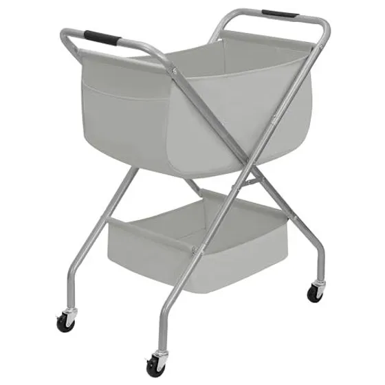 STORAGE MANIAC Collapsible Laundry Cart — Gray
