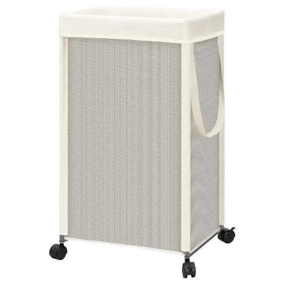 STORAGE MANIAC Laundry Hamper with Wheels — Beige